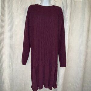 Coldwater Creek Plum Purple Knit Sweater Dress – Size PXL